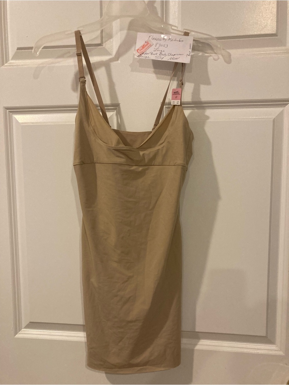 Maidenform Nude Beige Slip with Adjustable Straps large under bust Shapewear